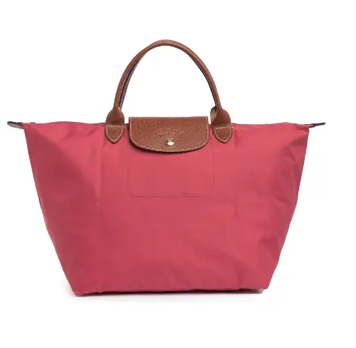 Longchamp  中号蔓越莓色托特包