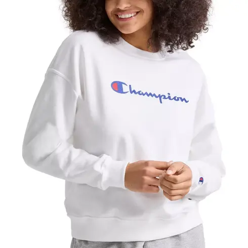 明星同款！CHAMPION 女子 logo 圆领卫衣 多色