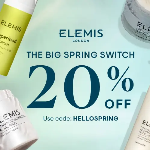 Elemis 英站：春日大促！海洋胶原面霜、骨胶原卸妆等