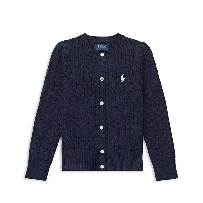 赵露思同款！POLO RALPH LAUREN 拉夫劳伦大童款麻花针织毛衣白色/黑色/深蓝色/粉色