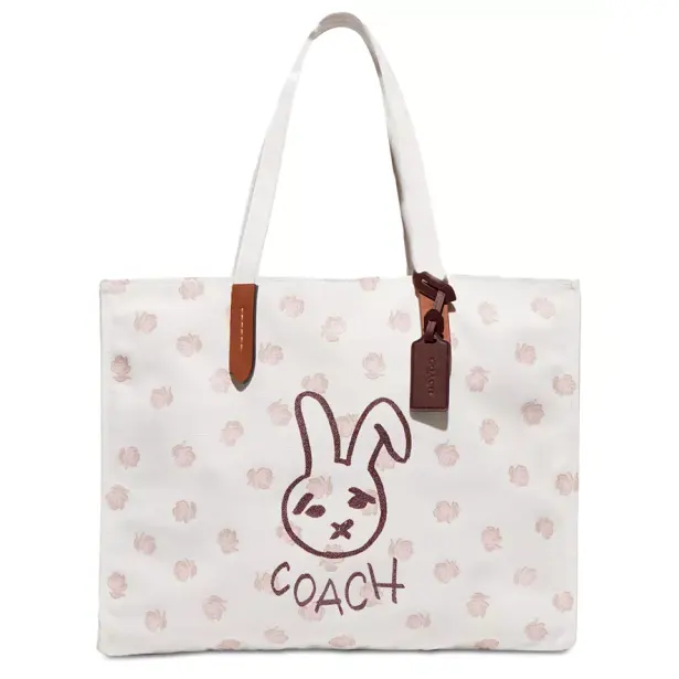 新款降价！Coach 蔻驰 兔子印花帆布包 2色