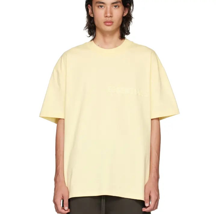 ESSENTIALS 鹅黄色植绒 T 恤
