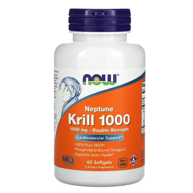 好物试用！NOW Foods Neptune 磷虾 双倍功效 1000毫克 60粒软胶囊