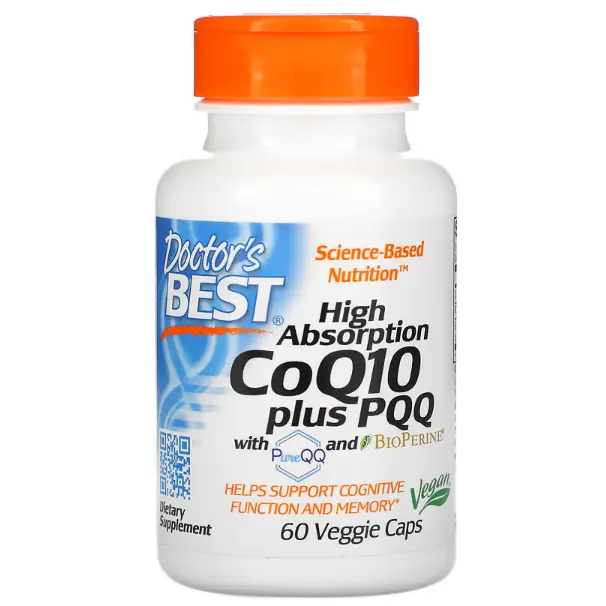 加车享8折！Doctor's Best 辅酶 Q10 100毫克 PQQ20 毫克 60粒素食胶囊