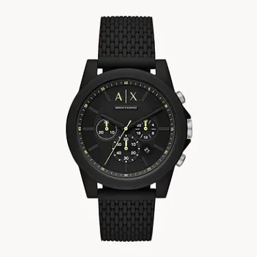 补货！Armani Exchange 阿玛尼 Chronograph 黑色腕表