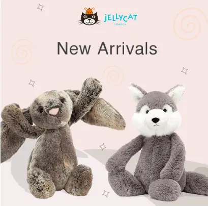 Hamleys：Jellycat 快乐热促 小粉兔£10，大汉堡£27，胖松鼠£27