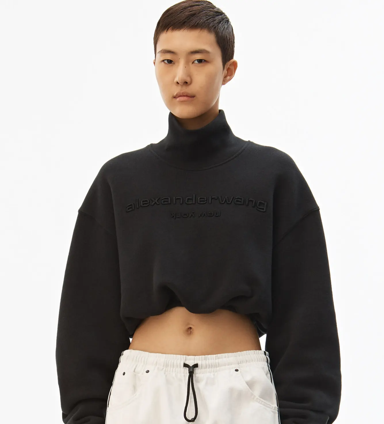 Alexander Wang 高领 Logo 短款卫衣