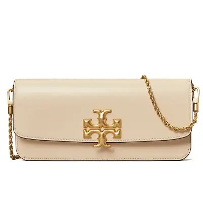 新品！Tory Burch 汤丽柏琦 横版金砖链条包 奶油白