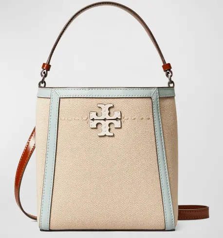 多买多省！Tory Burch McGraw 小号帆布水桶包
