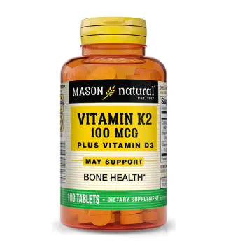 Mason Natural 维生素K2 Plus 维生素D3 100mcg 100片