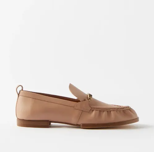 美站好价！Tod's 新款链条褶皱乐福鞋 奶茶色