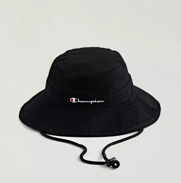 Champion Twill 黑色 logo 抽绳渔夫帽