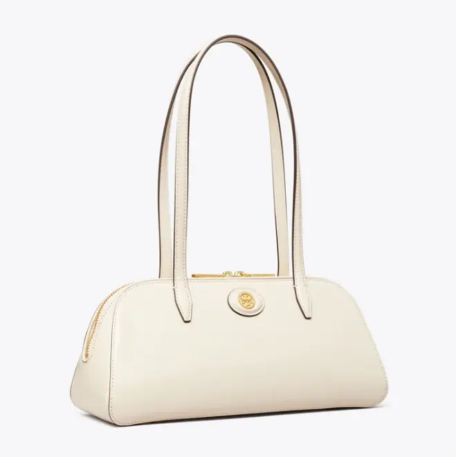 白色补货！Tory Burch Robinson Spazzolato 复古法棍包