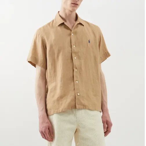 POLO RALPH LAUREN 卡其色小马短袖衬衫