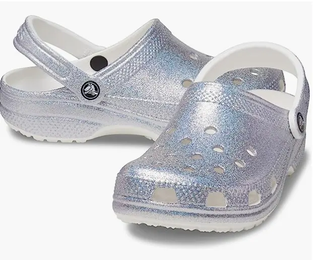 9码好价！Crocs卡骆驰 女士银色洞洞鞋