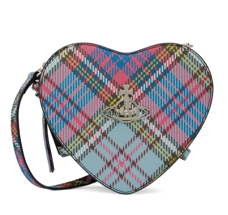 Vivienne Westwood 西太后 Louise 粉蓝格纹爱心挎包