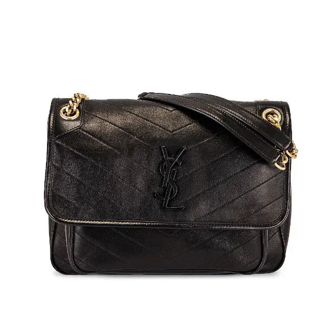 Saint Laurent 中号黑金 NIKI 链条包