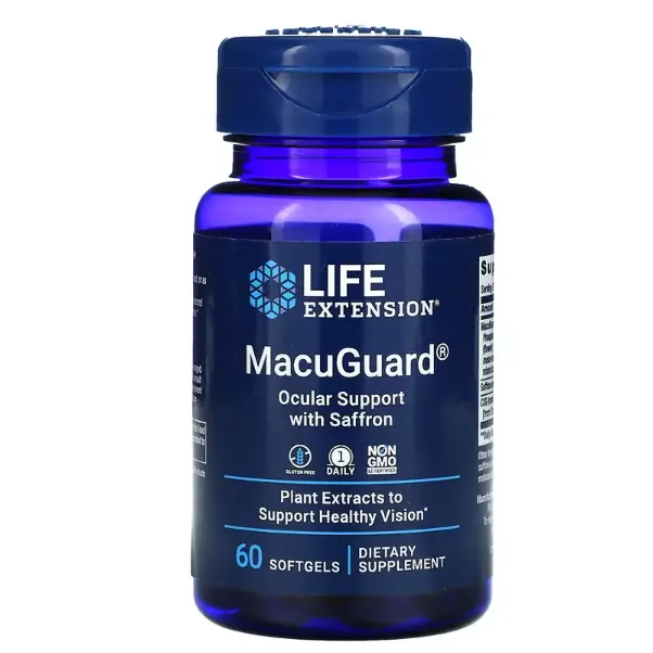 库存浅！Life Extension MacuGuard 番红花视力健康软凝胶 60粒