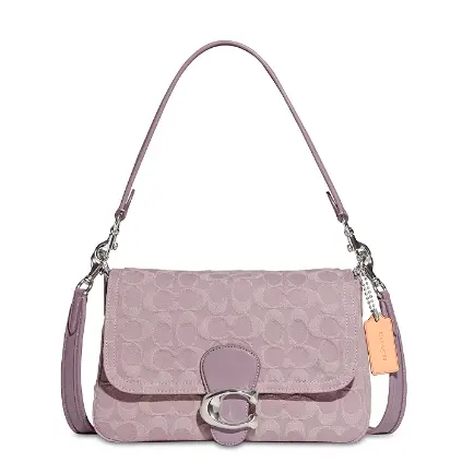 COACH 蔻驰 Soft Tabby 丹宁腋下包 香芋紫