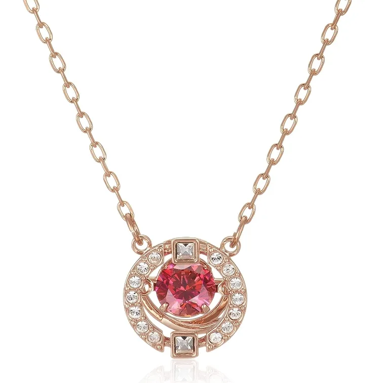 库存浅！Swarovski 施华洛世奇 跳动的心项链 玫瑰金红钻款