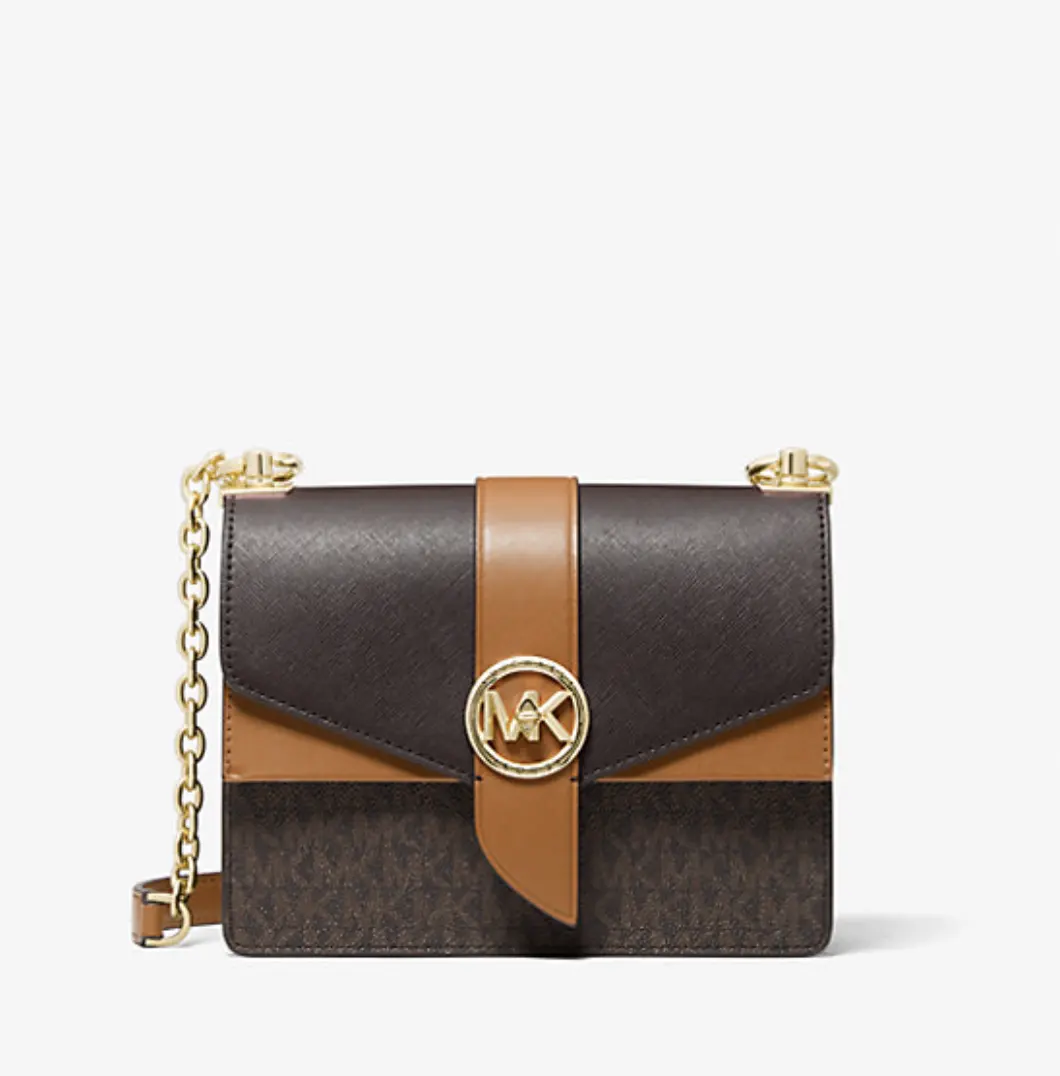 Michael Kors Greenwich 小号拼色老花链条包 多色