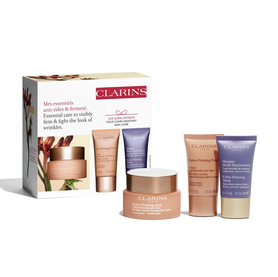 CLARINS 娇韵诗 焕颜紧致弹力面部护肤套装（日霜50ml+晚霜15ml+面膜15ml）