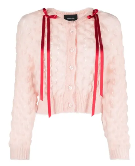 Simone Rocha 蝴蝶结缀饰泡泡针织开衫
