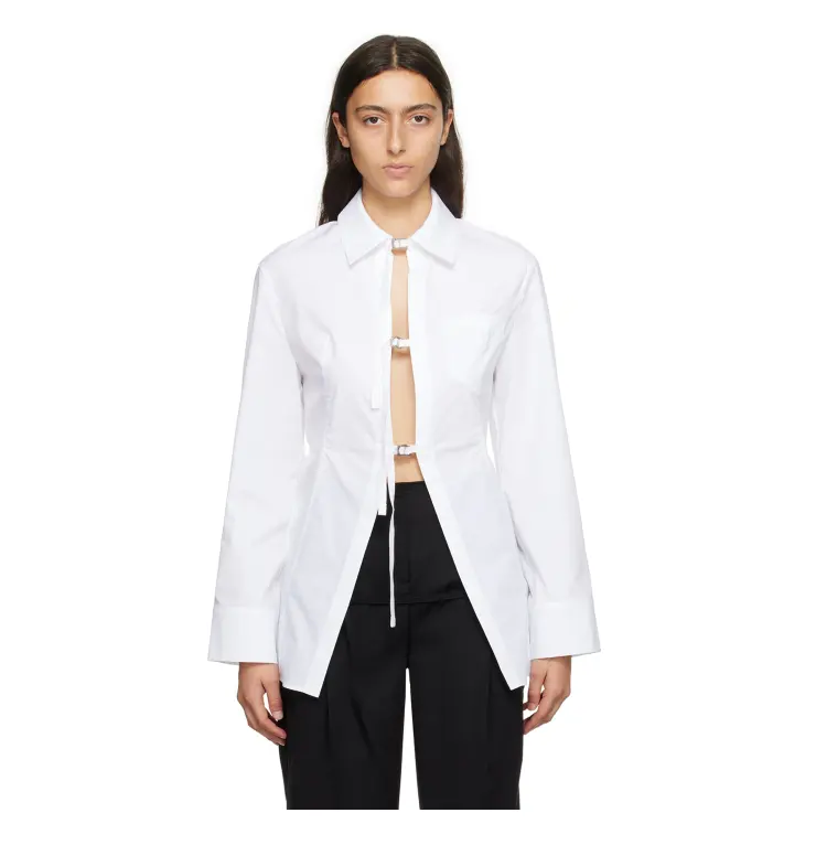 Jennie芭莎同款！Jacquemus 白色绑带衬衫