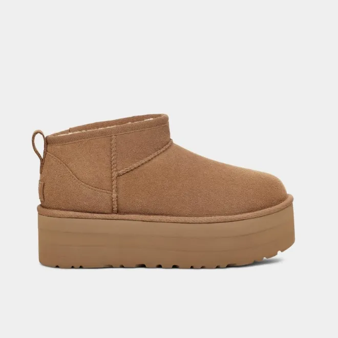 补货码较全！UGG 厚底低筒经典款雪地靴 板栗色