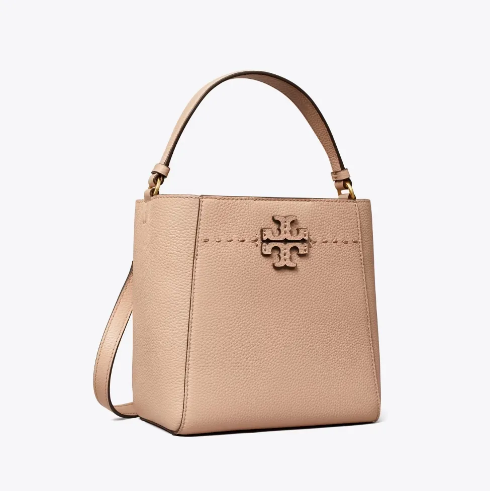 降价！Tory Burch 小号 MCGRAW 肉桂粉水桶包