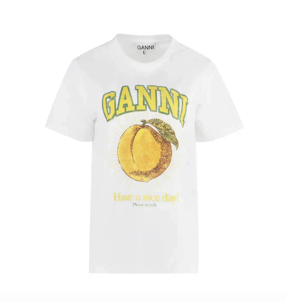 孙怡、杨颖同款！Ganni 白色黄桃短袖