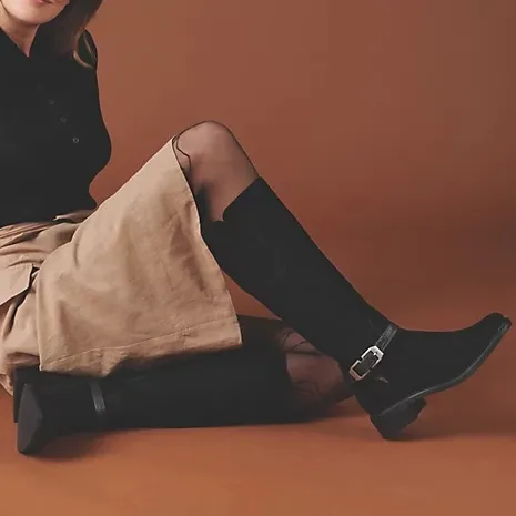 Clarks 其乐 搭扣绒面皮高筒靴