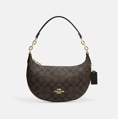 之前$89！Coach 蔻驰 Payton Hobo 深色老花月亮包