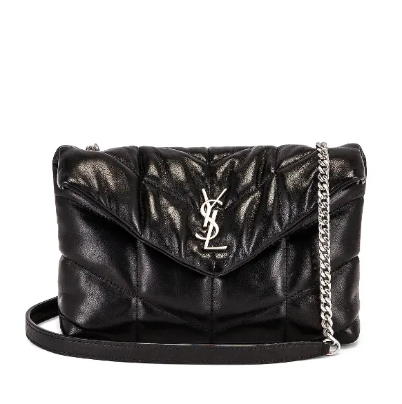 热卖！SAINT LAURENT 黑色 TOY PUFFER LOULOU 链条包