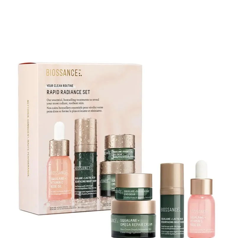 解禁直邮！Biossance 角鲨烷 + 海藻眼霜+乳酸换肤精华乳 4件套