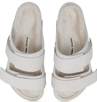 跳水价！Birkenstock x Telka 联名款白色麂皮 Uji 拖鞋