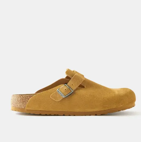 BIRKENSTOCK Boston 姜黄竖条纹半拖