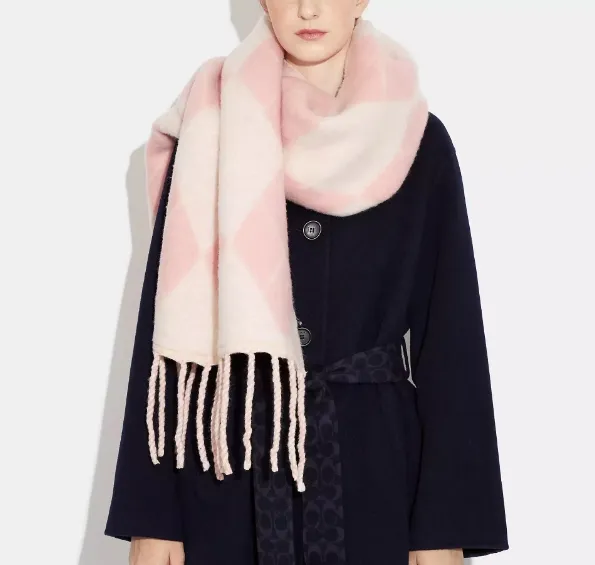 降价！Coach 蔻驰 CE486 菱格纹加厚长款围巾