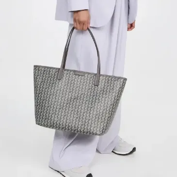 Tory Burch 字母涂层帆布手托特包