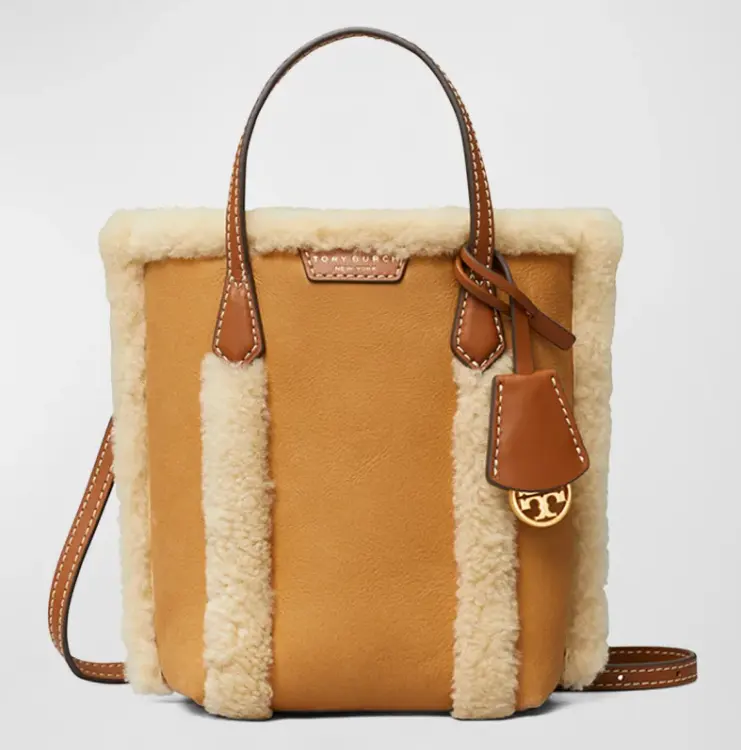 秋冬氛围感！Tory Burch Perry 毛绒里衬迷你托特包