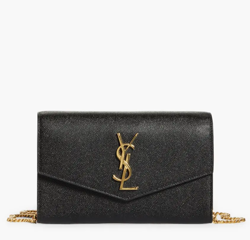 Saint Laurent 圣罗兰 Uptown 鹅卵石小牛皮斜挎钱包