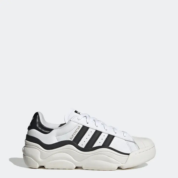 即将失效！Adidas 阿迪达斯 Superstar 厚底运动鞋 黑拼白