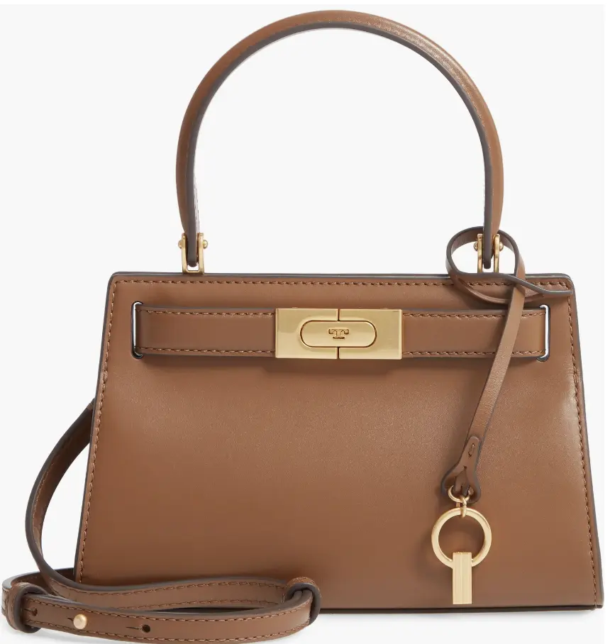 Hermes Kelly平替！Tory Burch 汤丽柏琦 Lee Radziwill 经典迷你棕金斜挎包