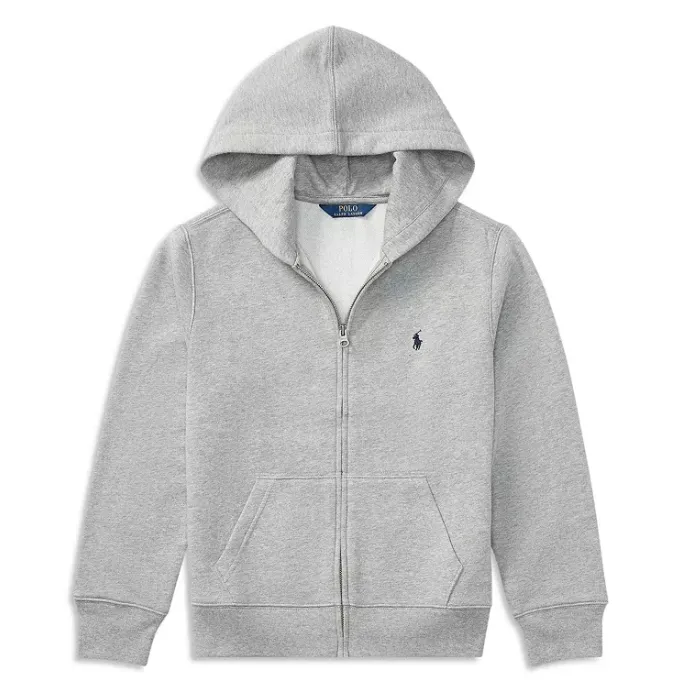 满$100返$25礼卡！Polo Ralph Lauren 拉夫劳伦拉链款灰色卫衣外套 XL有码