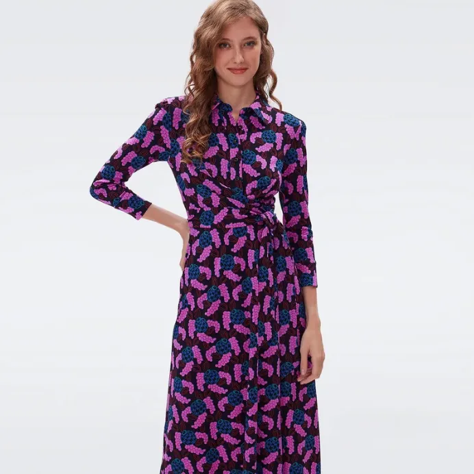 DVF Sana 立领修身长裙