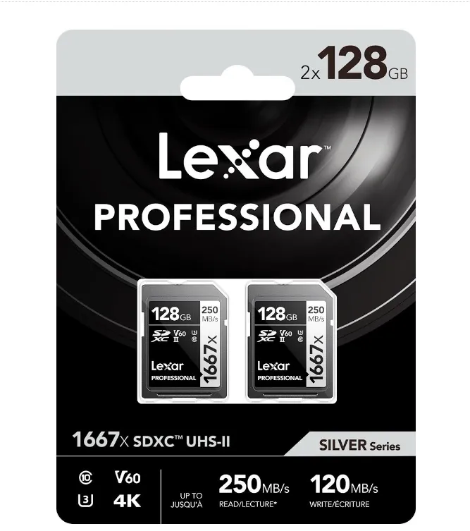 Lexar SILVER 系列专业 1667x 128GB UHS-II SDXC 存储卡