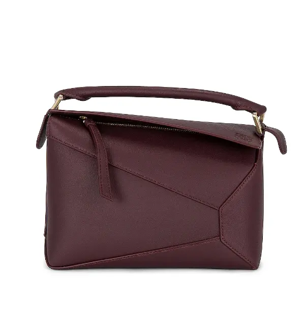 LOEWE 深紫色 小号 Puzzle 手提包