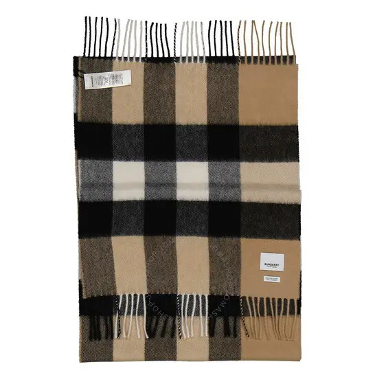 BURBERRY  Archive 米色格纹羊绒围巾