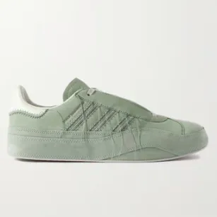 Y-3 Gazelle 仿旧皮革边饰绒面革运动鞋