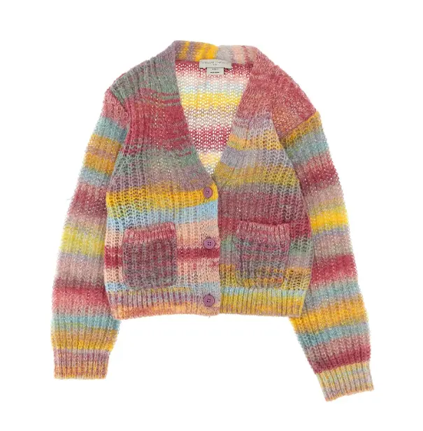 10—16Y成人可穿！Stella McCartney Kids 糖果色条纹 V 领开衫